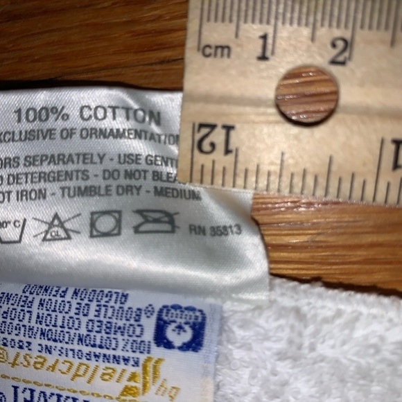 vintage 80s royal velvet bath Hand Towel  stitchsations hydrangea embroidery - Picture 6 of 14